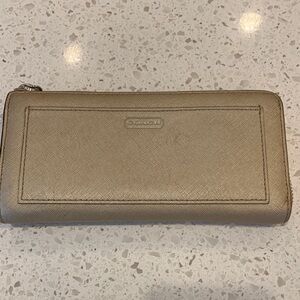 Coach Metallic Gold Wallet 4x8